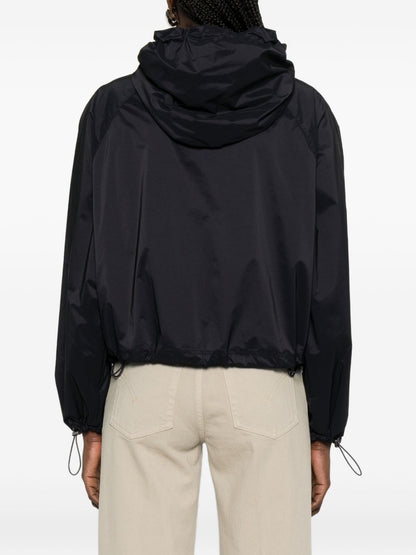 Emporio Armani Short Nylon Zip Jacket Blue