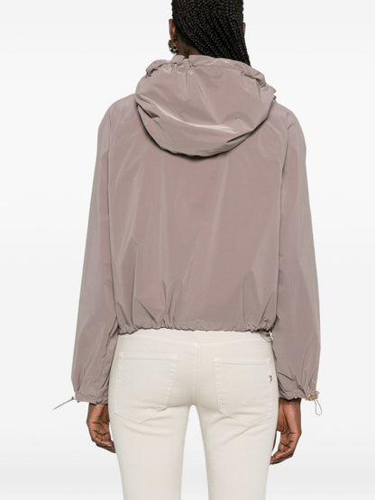 Emporio Armani Lightweight Nylon Hooded Jacket Light Brown