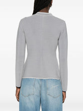 Emporio Armani Striped Overlapping Panel Blazer Grey