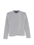 Emporio Armani Striped Overlapping Panel Blazer Grey