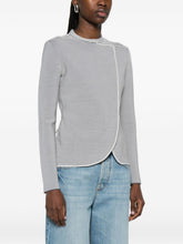 Emporio Armani Striped Overlapping Panel Blazer Grey