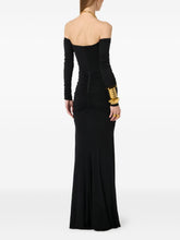 Elisabetta Franchi Off-Shoulder Ruched Evening Dress Black