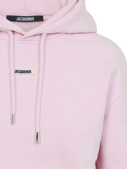 jacquemus cropped drawstring hoodie pink pink