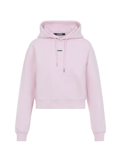 jacquemus cropped drawstring hoodie pink pink
