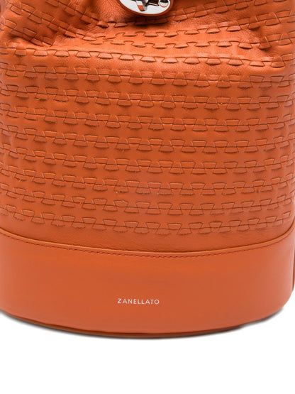 zanellato musiva small leather bucket orange orange