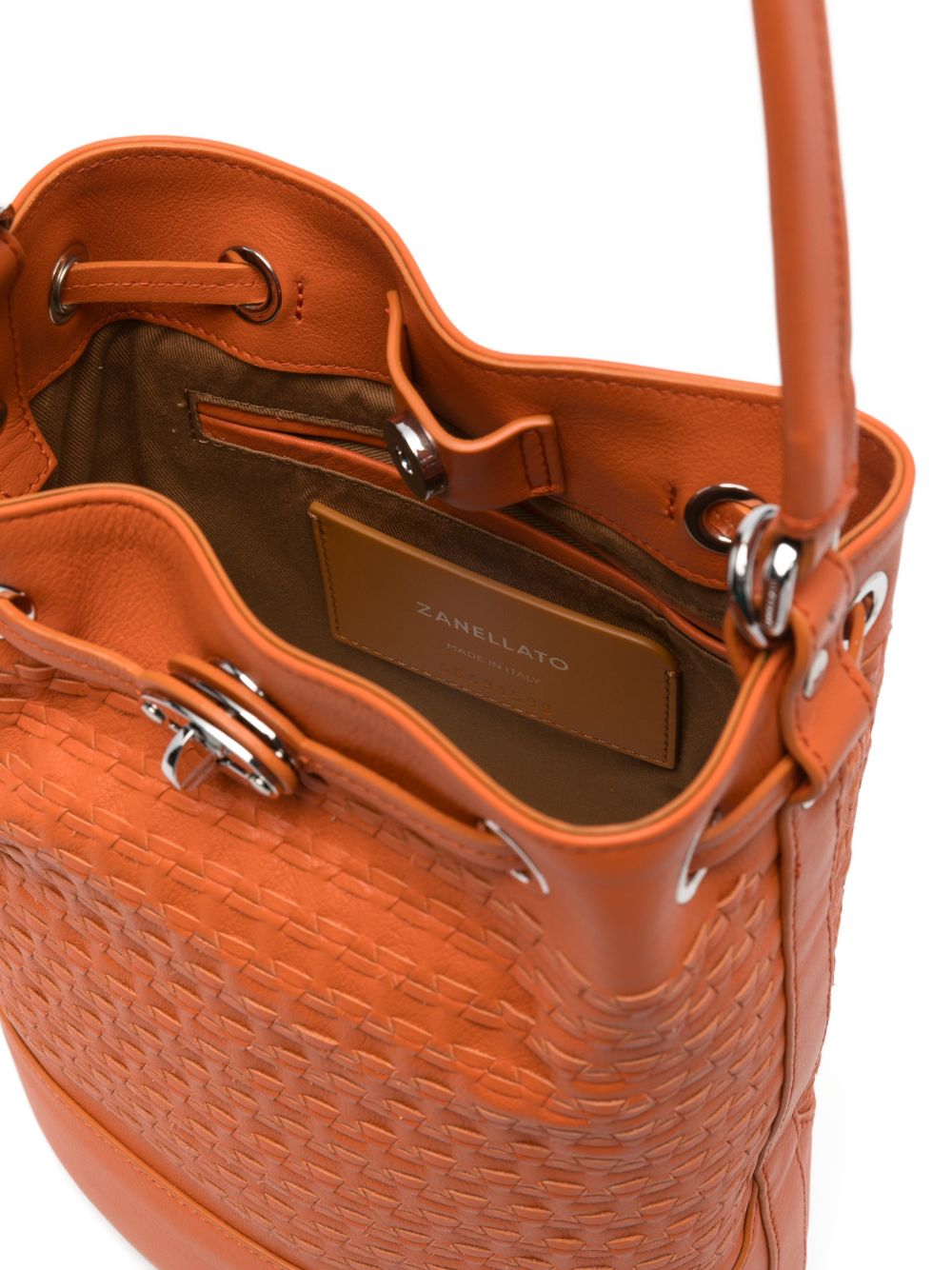 zanellato musiva small leather bucket orange orange