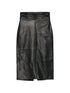 Elisabetta Franchi Leather Midi Skirt Black