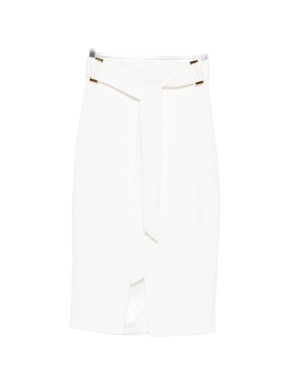 Elisabetta Franchi Midi Belted Skirt Ivory Ivory