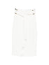 Elisabetta Franchi Midi Belted Skirt Ivory Ivory