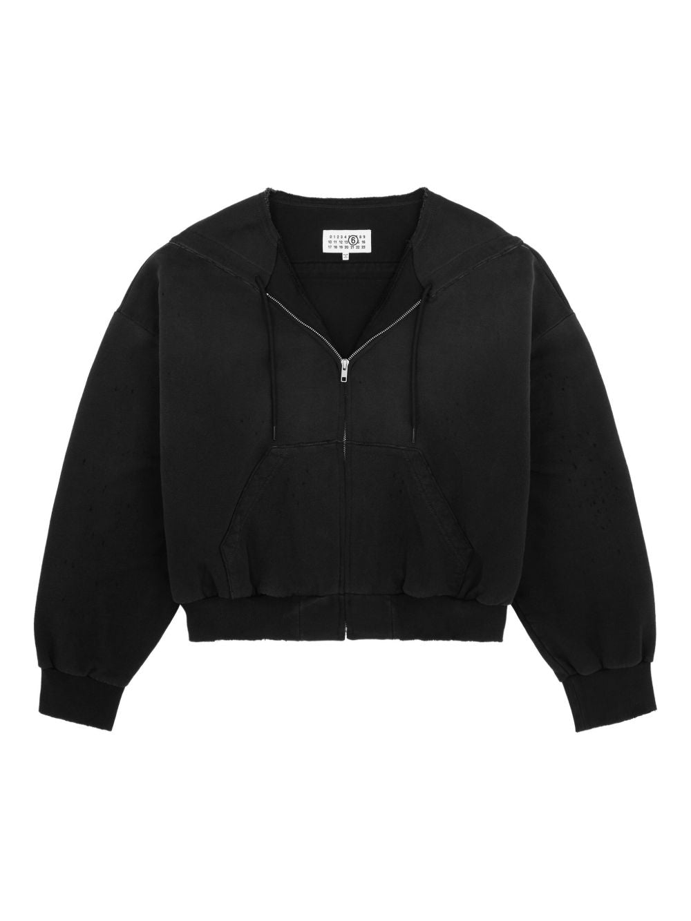 MM6 Maison Margiela Dropped Shoulder Cotton Hoodie Black