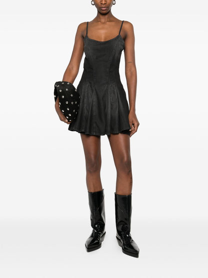 Diesel Panelled Denim Mini Dress Grey