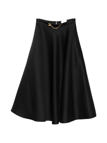 Elisabetta Franchi Midi Skirt Refined Black black