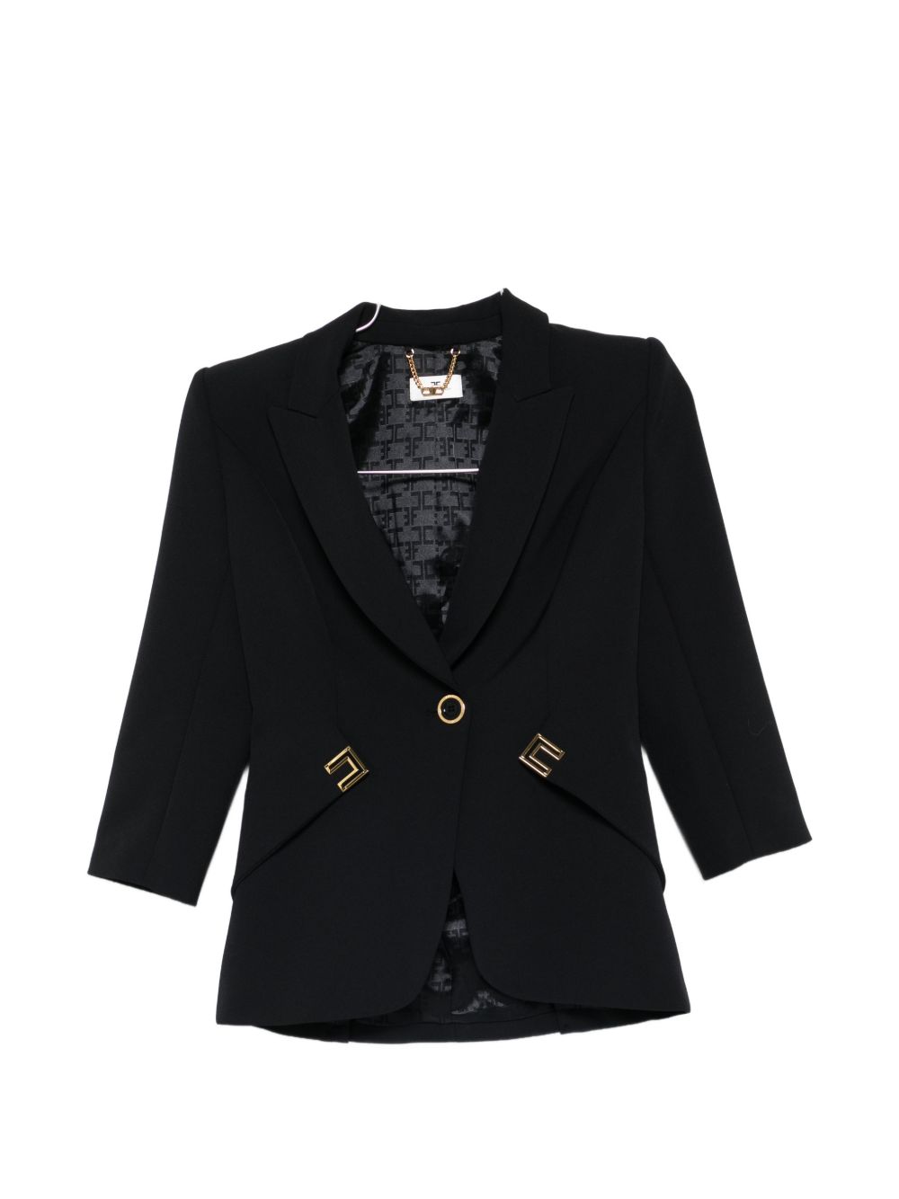 Elisabetta Franchi Single-Breasted Tailored Blazer Black