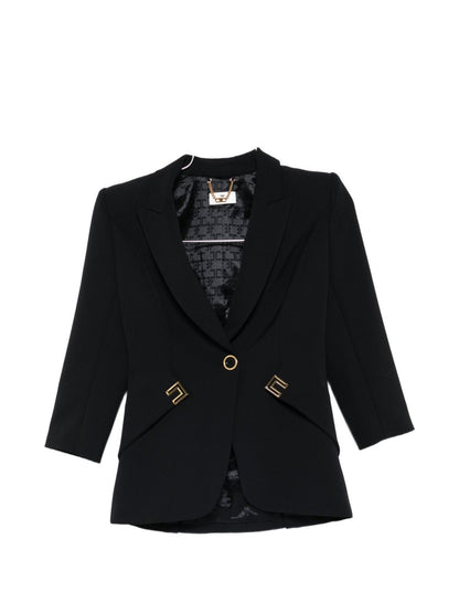 Elisabetta Franchi Single-Breasted Tailored Blazer Black