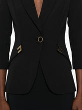 Elisabetta Franchi Single-Breasted Tailored Blazer Black
