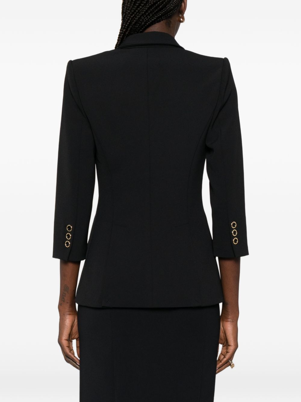 Elisabetta Franchi Single-Breasted Tailored Blazer Black