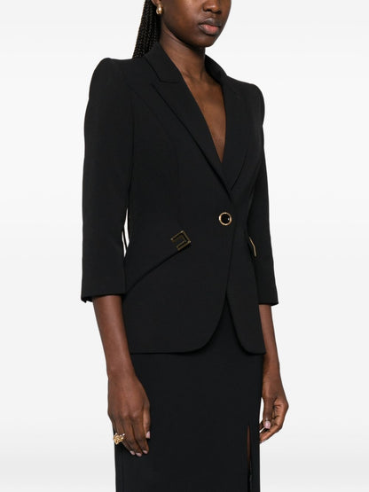 Elisabetta Franchi Single-Breasted Tailored Blazer Black