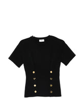 Elisabetta Franchi Fitted Crewneck Cotton T-Shirt Black black