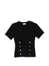 Elisabetta Franchi Fitted Crewneck Cotton T-Shirt Black black