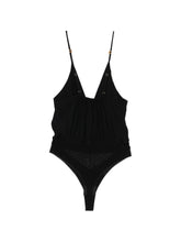 Elisabetta Franchi Silk V-Neck Bodysuit Black