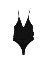 Elisabetta Franchi Silk V-Neck Bodysuit Black
