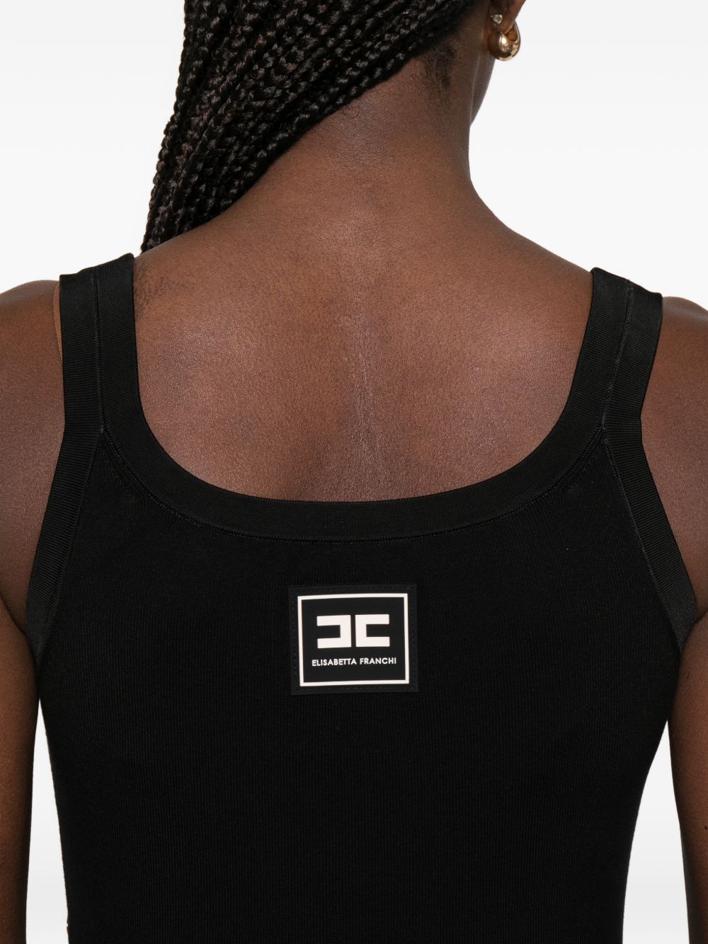 Elisabetta Franchi Knitted Midi Dress Black black