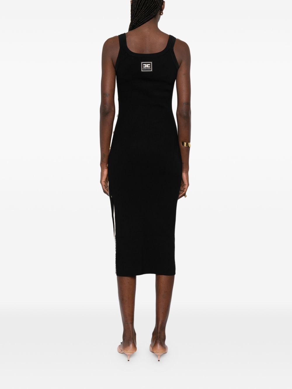 Elisabetta Franchi Knitted Midi Dress Black black