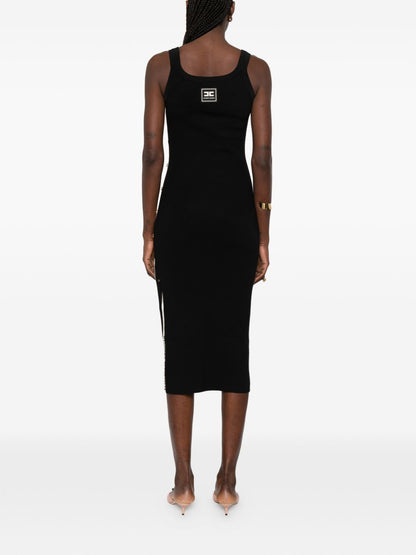 Elisabetta Franchi Knitted Midi Dress Black black