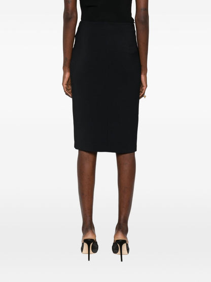 Elisabetta Franchi High-Waisted Midi Skirt Black