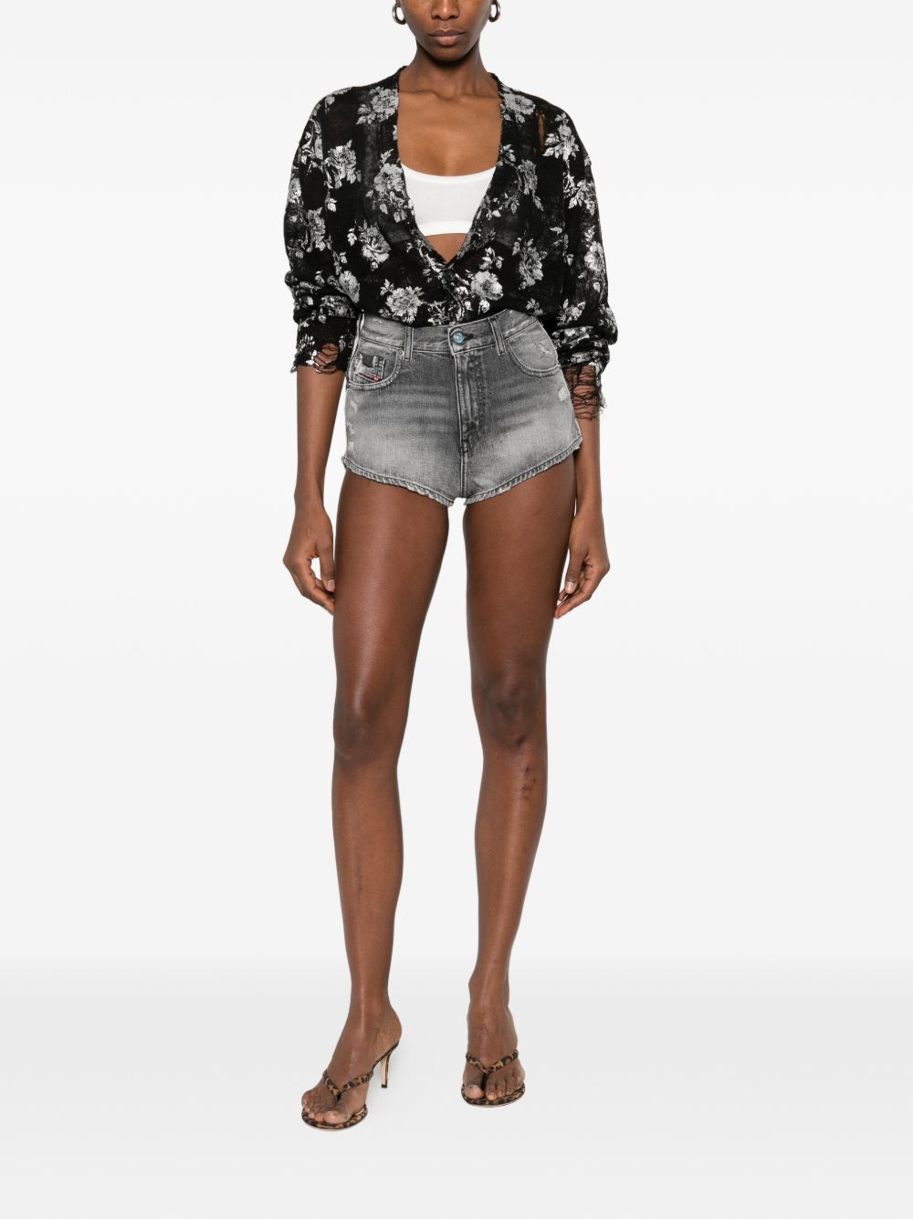 Diesel Denim Cotton Shorts Grey