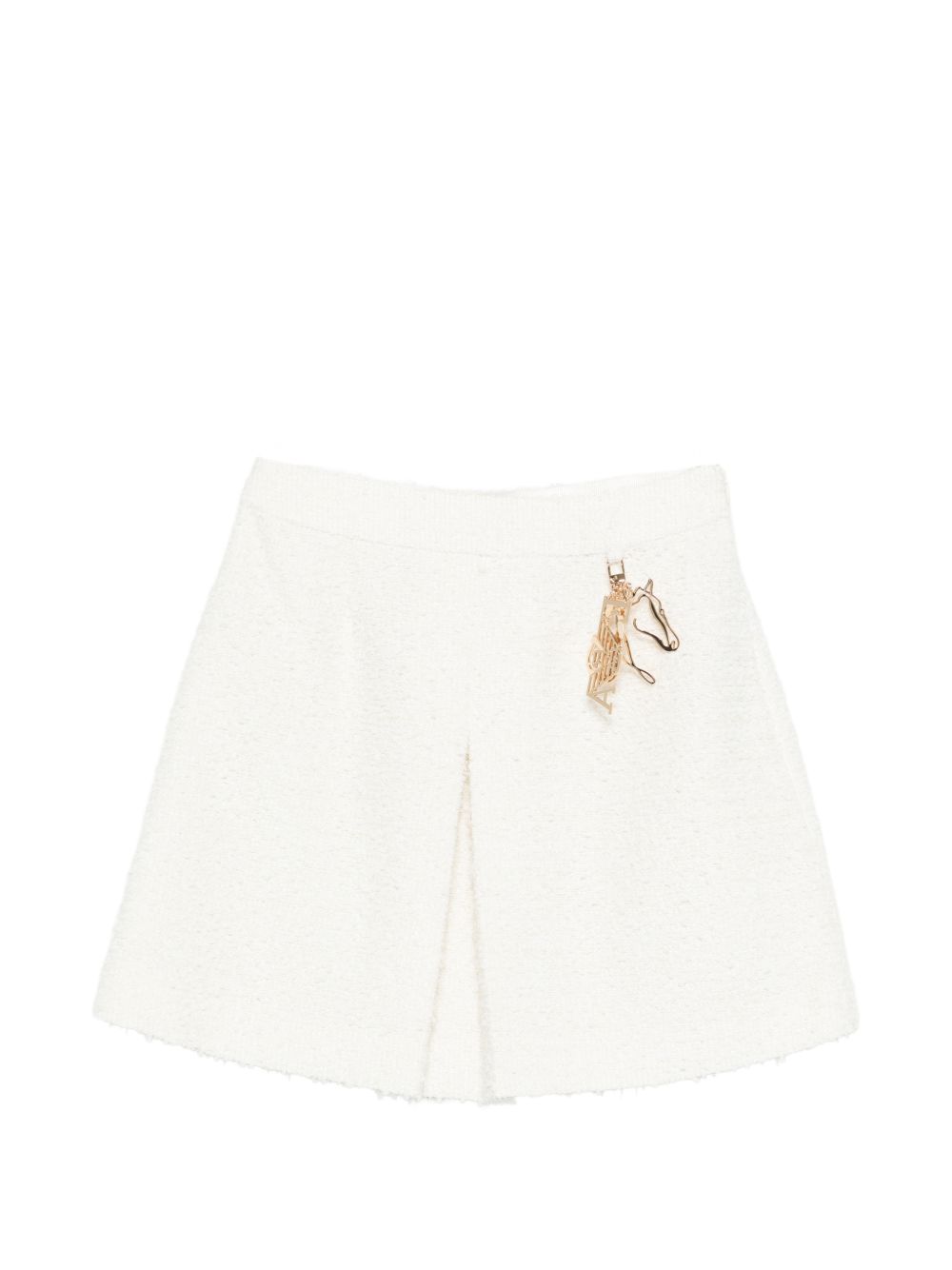 Emporio Armani Textured Tweed Mini Skirt White
