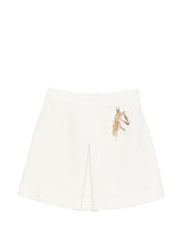 Emporio Armani Textured Tweed Mini Skirt White