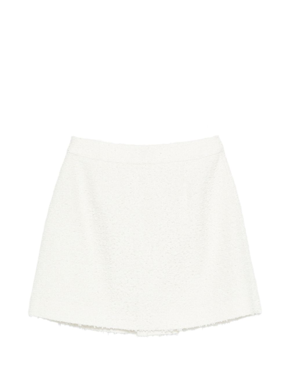 Emporio Armani Textured Tweed Mini Skirt White
