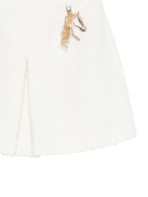 Emporio Armani Textured Tweed Mini Skirt White