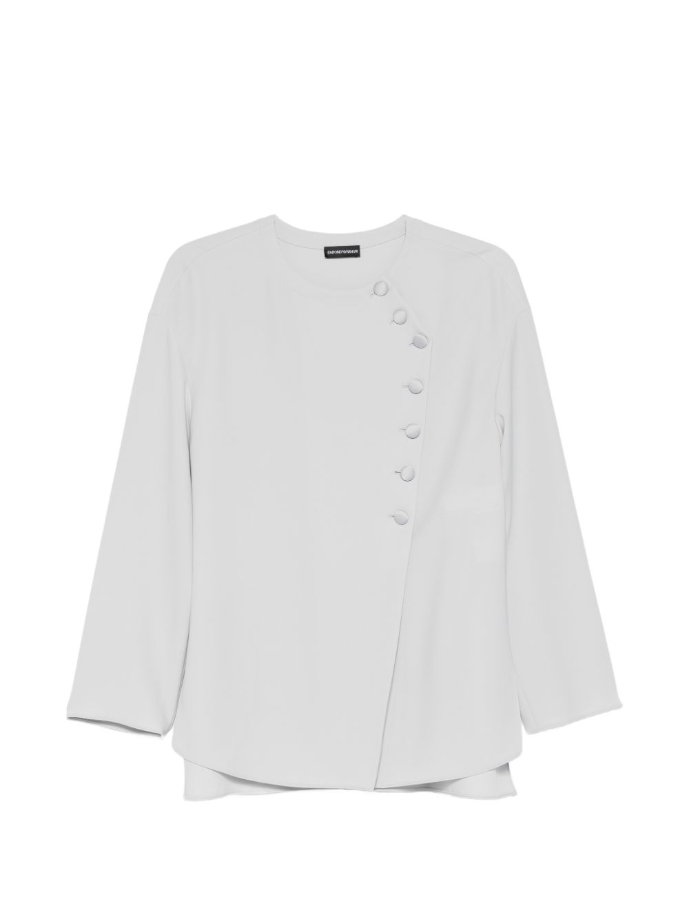 Emporio Armani Layered Hem Round Neck Shirt Light Grey