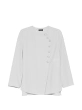 Emporio Armani Layered Hem Round Neck Shirt Light Grey