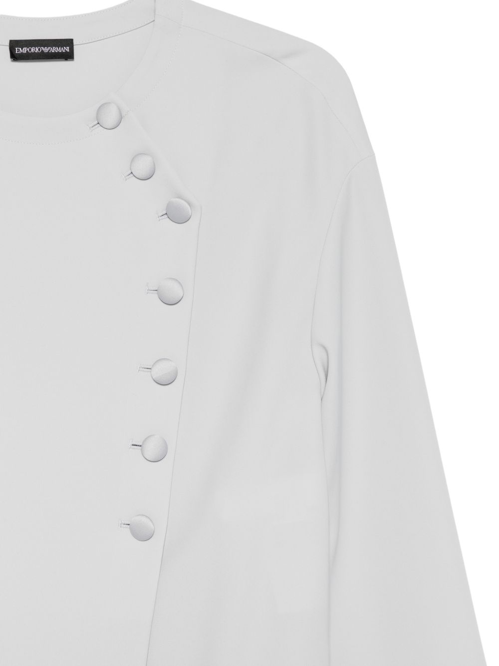 Emporio Armani Layered Hem Round Neck Shirt Light Grey