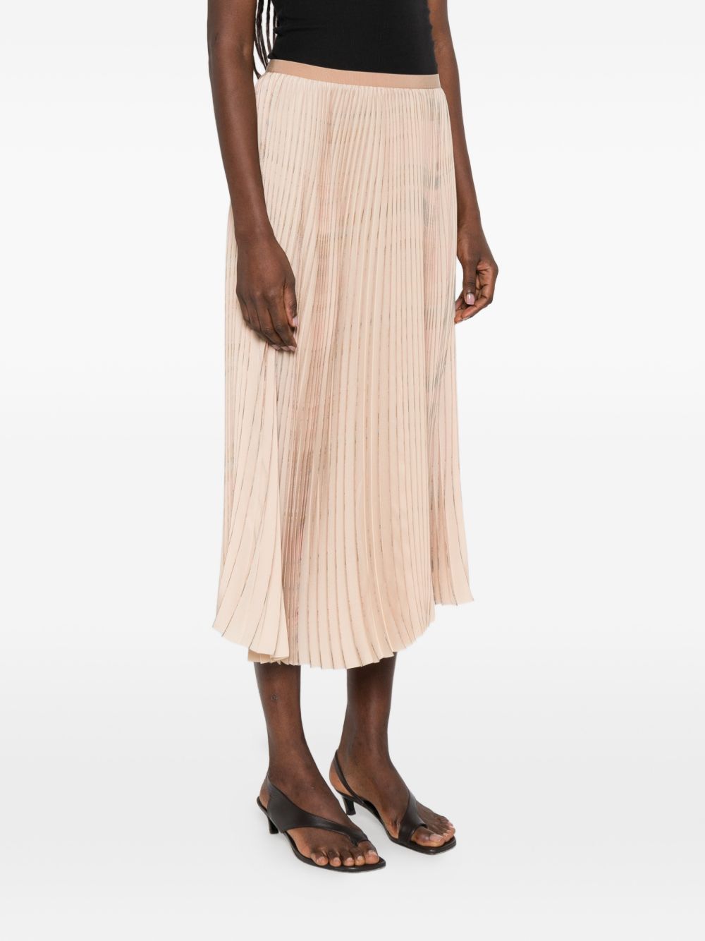 Fabiana Filippi Pleated Long Skirt Beige beige