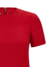 Valentino VLogo Signature Wool Silk Dress Red