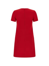 Valentino VLogo Signature Wool Silk Dress Red