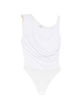 Elisabetta Franchi Sleeveless Viscose Bodysuit Ivory ivory