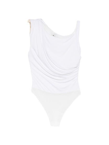 Elisabetta Franchi Sleeveless Viscose Bodysuit Ivory ivory