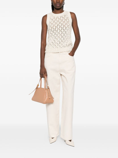 Fabiana Filippi Open-Knit Sleeveless Top White
