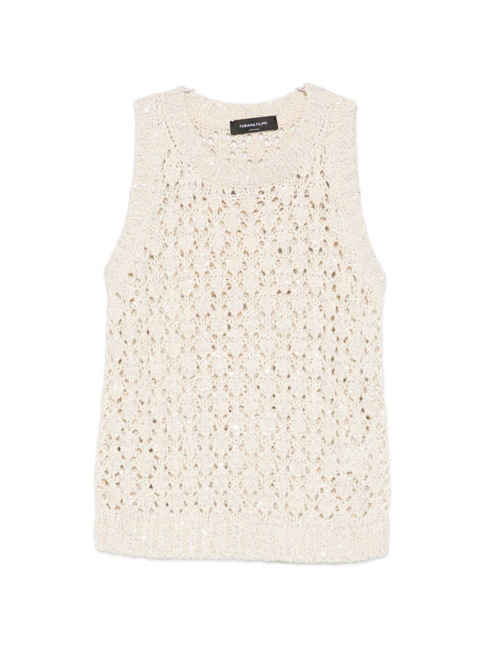 Fabiana Filippi Open-Knit Sleeveless Top White