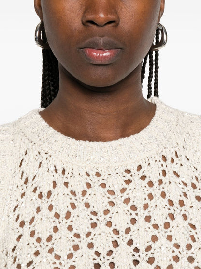 Fabiana Filippi Open-Knit Sleeveless Top White