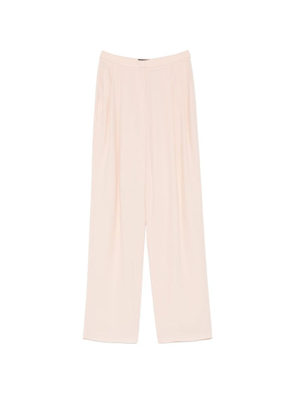 emporio armani wide leg pleated trousers powder powder