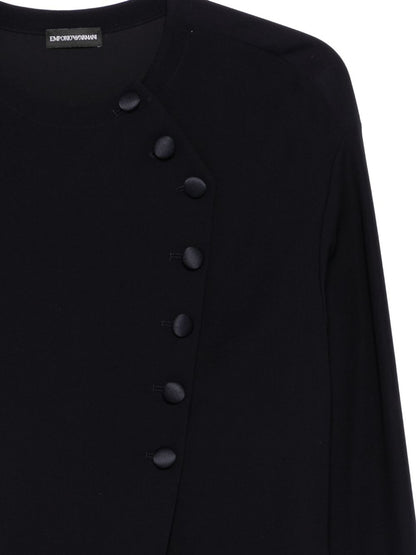 Emporio Armani Long Sleeve Round Neck Shirt Blue