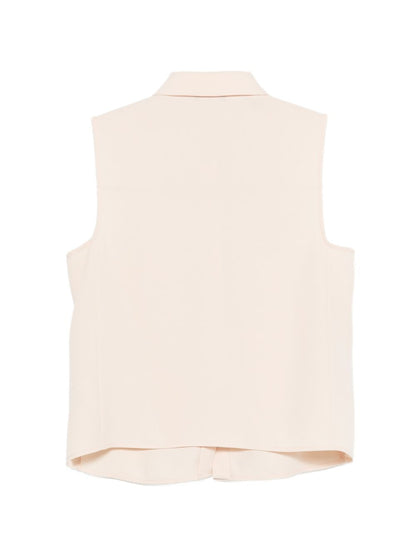 Emporio Armani Sleeveless Button Blouse Powder powder
