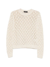 Fabiana Filippi Crewneck Open Knit Sweater White