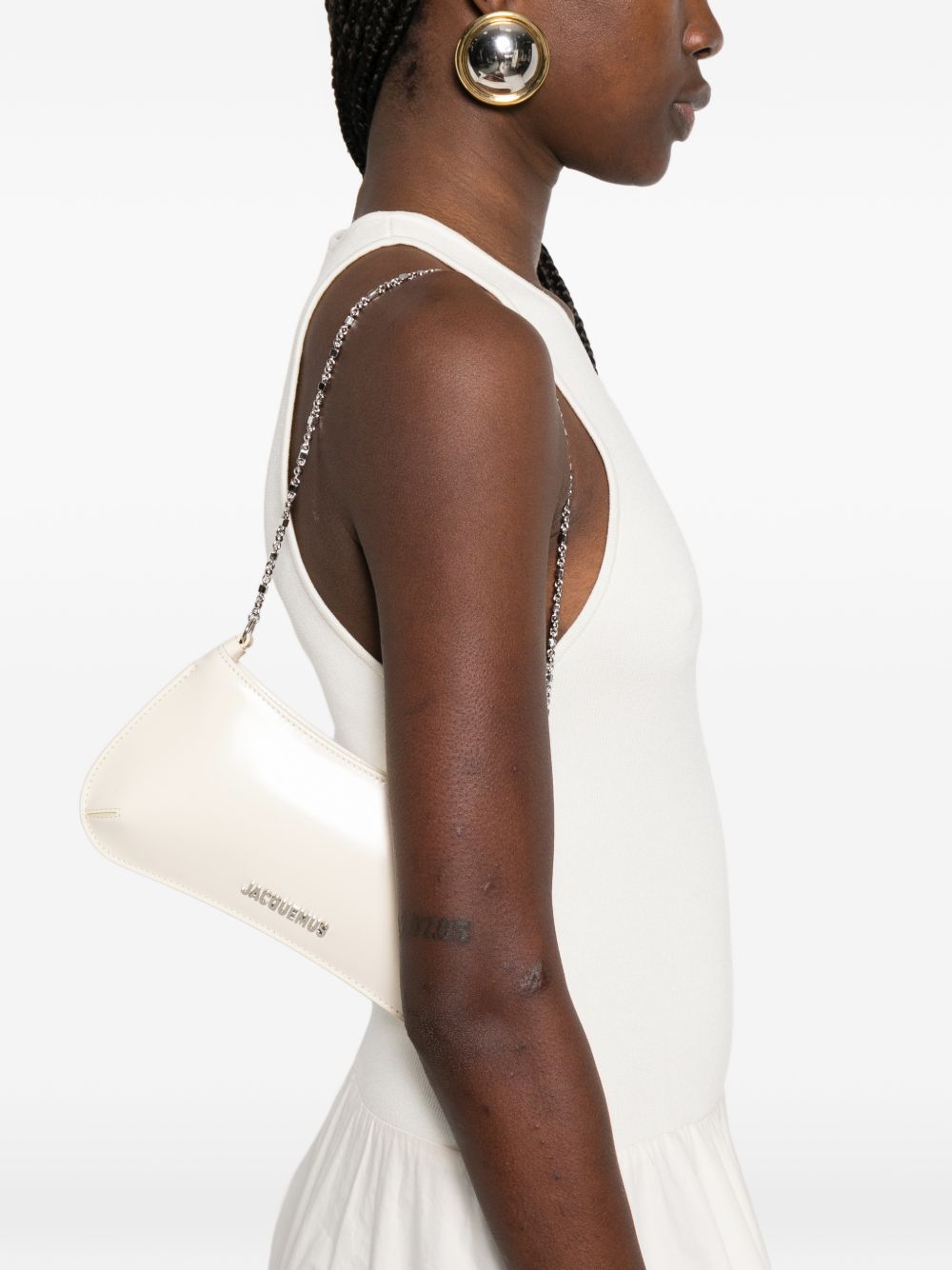 JACQUEMUS Le Petit Bisou Chaine Bag Ivory